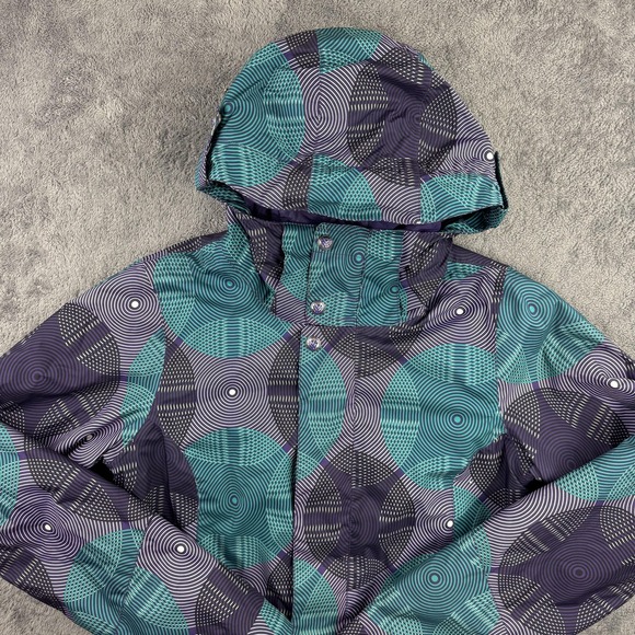 Burton DRYRIDE Jacket Womens 11 Purple Teal The White Collection Hooded Ski Snow - Picture 2 of 13